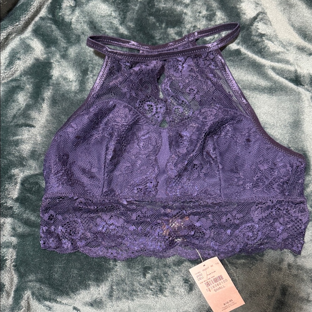 Daytrip Purple Lace Halter Bralette